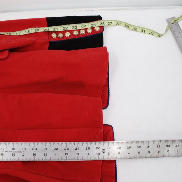 Free people blazer Womens XS Seamed and structured red gold buttons military - Picture 11 of 13